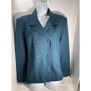 M. J. Carroll women's jacket blazer blue/teal polyester blend